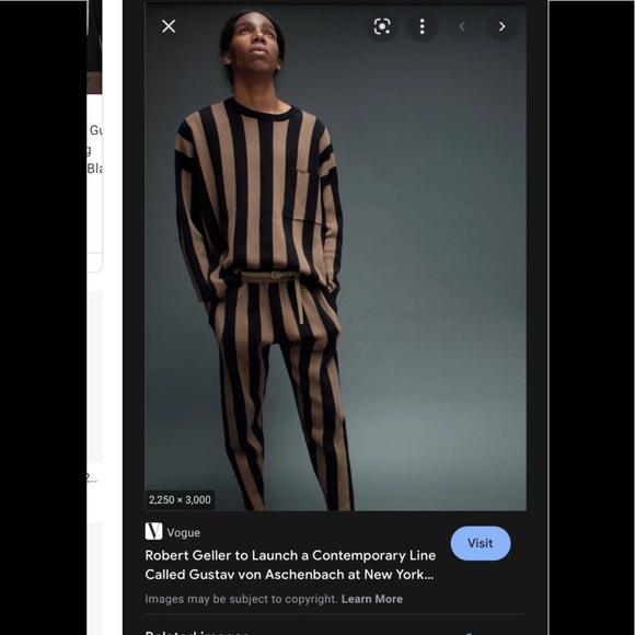 Gustav Von Aschenbach Brown/black vertical striped jogger pant - Picture 2 of 16